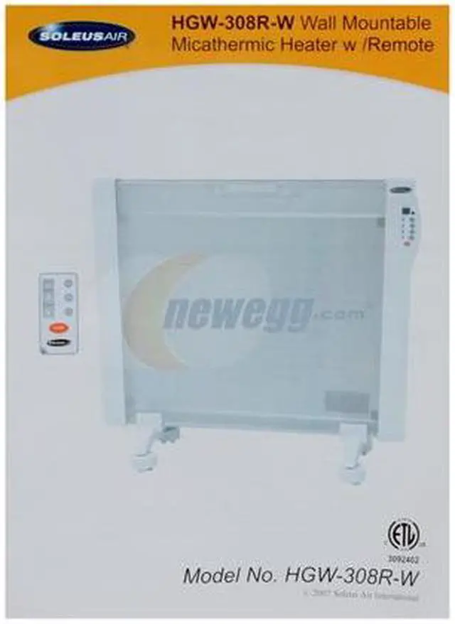 Alt view image 12 of 14 - Soleus Air HGW-308R-W Wall Mounted Micathermic Heater with Remote Control
