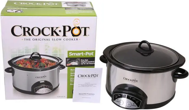Alt view image 6 of 6 - CROCK-POT SCRP500-SP Stainless Steel 5 Qt. 5 Qt. Programmable Slow Cooker