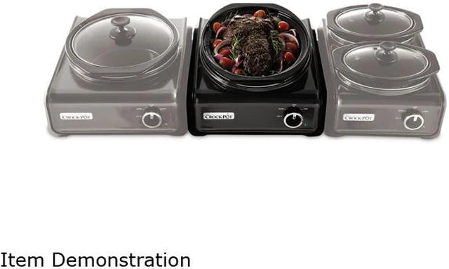 Alt view image 3 of 7 - CROCK-POT SCCPMD3-CH Metallic Charcoal 3.5 Qt. Hook Up Connectable Entertaining System, Oval 3.5-quart, Metallic Charcoal