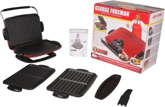 Alt view image 6 of 6 - George Foreman GRP94WR The Next Grilleration G4 Nonstick Indoor Grill, Red