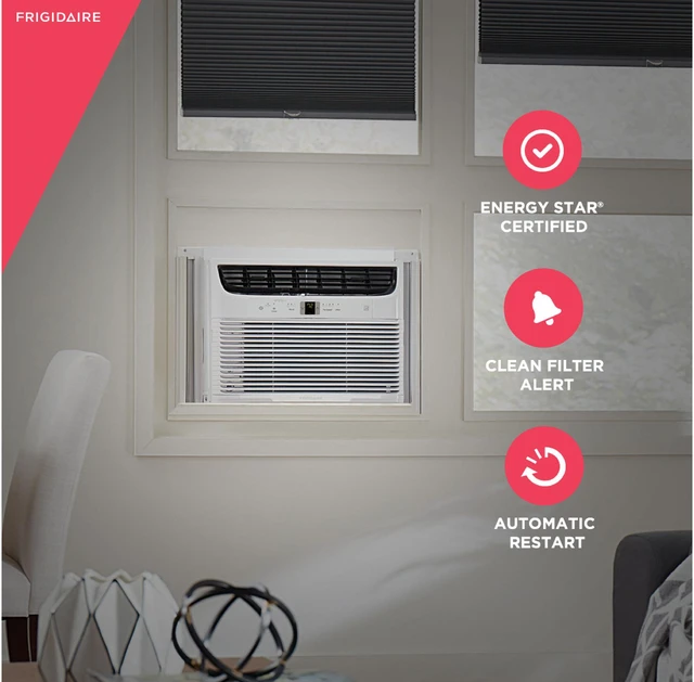 Alt view image 4 of 7 - Frigidaire FHWW123WBE Energy Star 12,000 BTU 115V Cool Connect Smart Window Air Conditioner with Wi-Fi Control, White