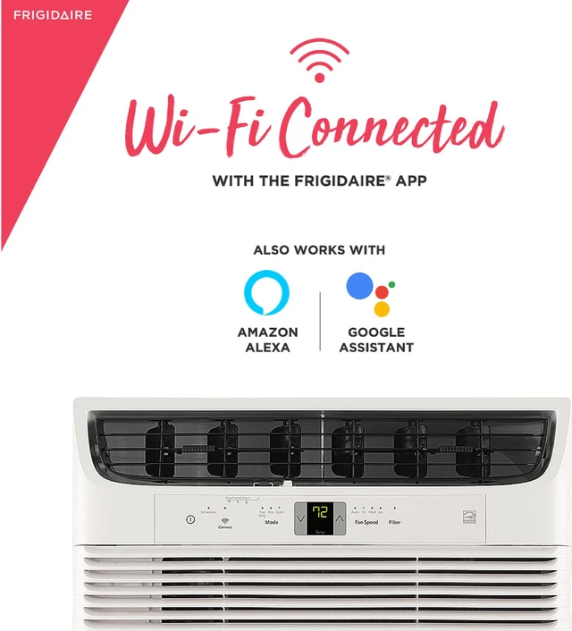 Alt view image 5 of 7 - Frigidaire FHWW123WBE Energy Star 12,000 BTU 115V Cool Connect Smart Window Air Conditioner with Wi-Fi Control, White