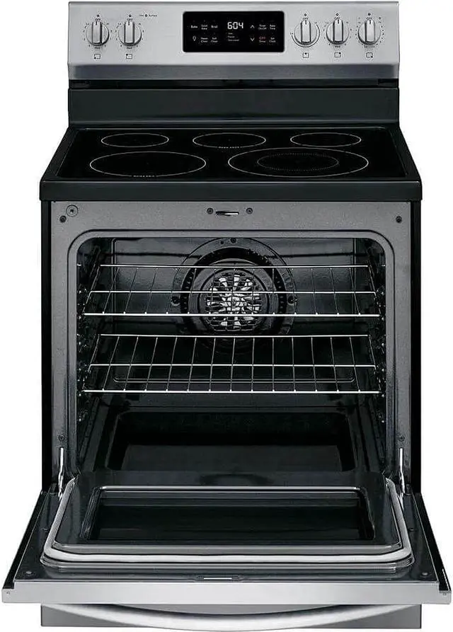 Alt view image 2 of 5 - Frigidaire Gallery 30" Freestanding Electric Range with Steam Clean GCRE3038AF Stainless Steel