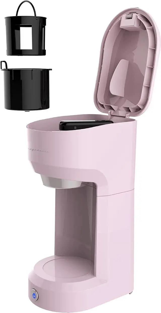 Alt view image 3 of 3 - Frigidaire ECMK088-PINK Retro Single Serve Machine, Coffeemaker for Ground Coffee, Pink