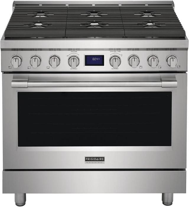 Frigidaire Professional 36'' Front Control Freestanding GAS Range PCFG3670AF Stainless Steel