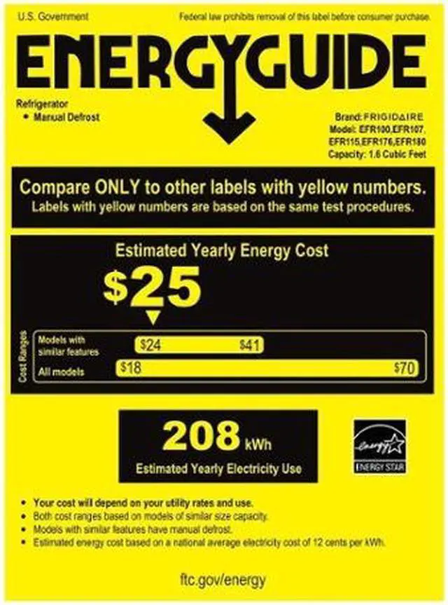 Alt view image 4 of 4 - Frigidaire Retro 1.6 Cu. Ft. Mini Fridge - Moonbeam EFR176-MOONBEAM