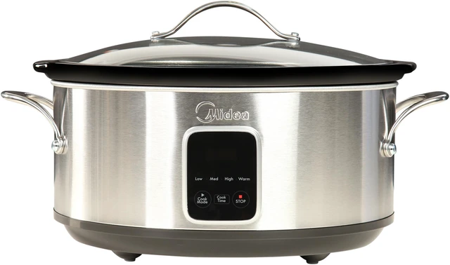 Alt view image 2 of 13 - Midea 6.5 Qt. Slow Cooker with 16 oz. Warmer Crock MSC1765DIP