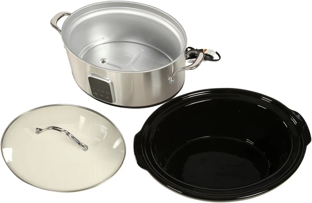 Alt view image 12 of 13 - Midea 6.5 Qt. Slow Cooker with 16 oz. Warmer Crock MSC1765DIP