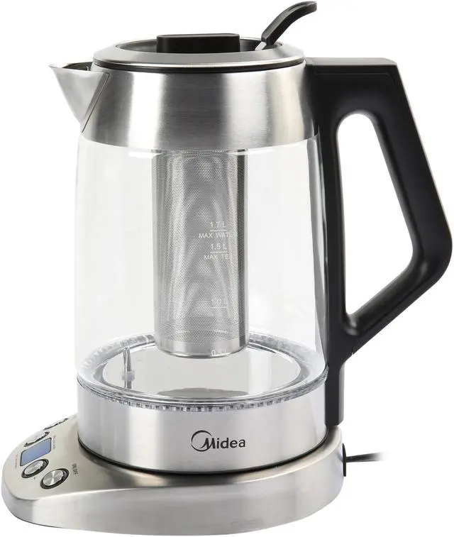 Alt view image 3 of 7 - Midea Variable Temp 1.7-Liter Glass Kettle MEK17GT-E8