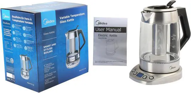 Alt view image 7 of 7 - Midea Variable Temp 1.7-Liter Glass Kettle MEK17GT-E8
