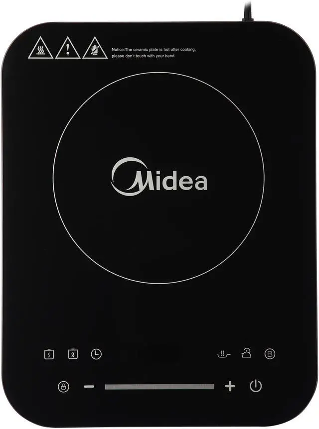 Alt view image 3 of 7 - Midea Induction Cooktop with 9" Saute pan glass lid MIND179ST-B