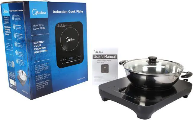 Alt view image 8 of 7 - Midea Induction Cooktop with 9" Saute pan glass lid MIND179ST-B