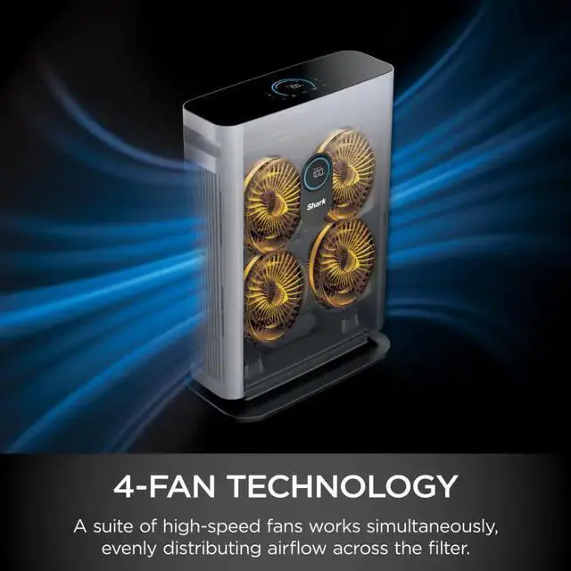 Alt view image 5 of 11 - Shark HE401 Air Purifier 4 w/ Anti-Allergen Multi-Filter ADV Odor Lock and Smart Sensing