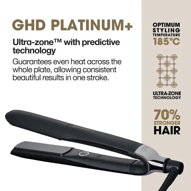 Alt view image 5 of 11 - ghd Platinum+ Styler — 1" Flat Iron Hair Straightener, Professional Ceramic Hair Styling Tool for Stronger Hair, More Shine, & More Color Protection, Black, 60222