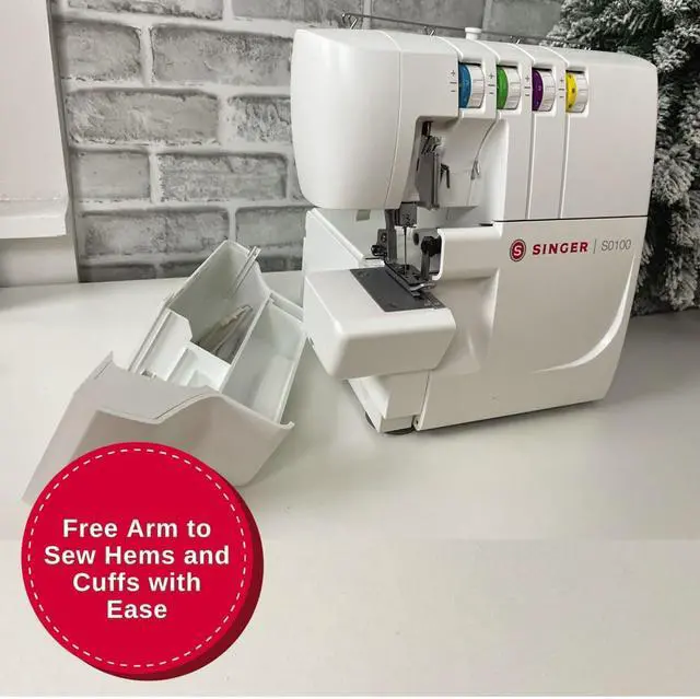 Alt view image 5 of 10 - SINGER S0100 Metal Frame Serger with Accessory Kit | Overlock Machine with 6 Built-in Stitches, 2-3-4 Thread Capability, Adjustable Tension & Stitch Length, 1300 Stiches per Minute & Differential Feed