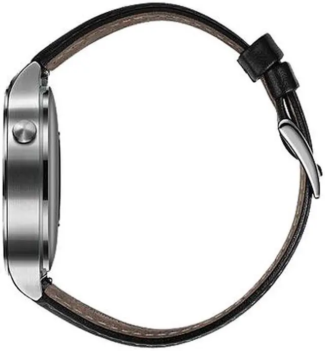 Alt view image 3 of 7 - Huawei 55020533 42 mm Smartwatch for Android or iOS Smartphone - Stainless Steel - Black Leather Band Grade A