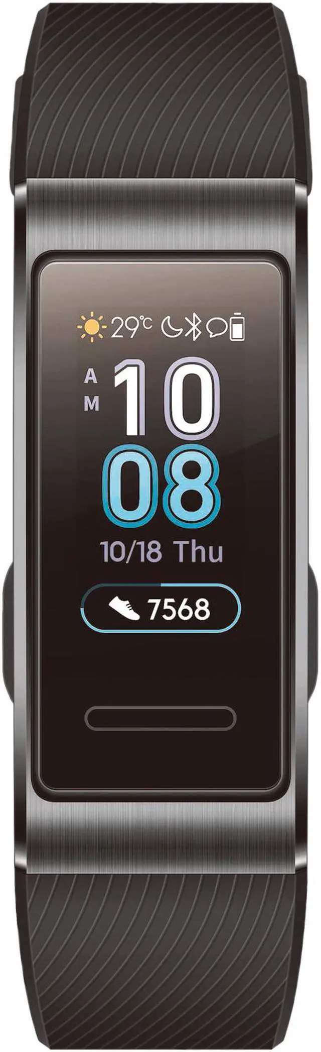 Alt view image 2 of 5 - HUAWEI Band 3 Pro All-in-One Fitness Activity Tracker, 5ATM Water Resistance for Swim, 24/7 Heart Rate Monitor, Built-in GPS, Multi-Sports Mode, Sleep Tracking, Black (Terra-B19)