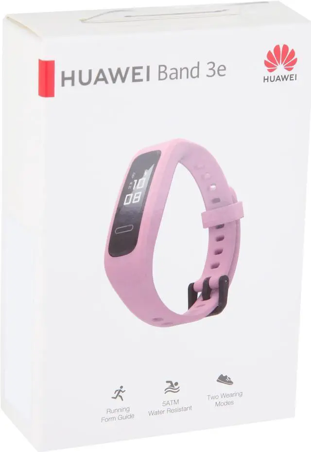 Alt view image 8 of 8 - HUAWEI Band 3e Smart Fitness Activity Tracker, Dual Wrist & Footwear Mode, 5ATM Water Resistance for Swim, Professional Running Guidance, Pink (AW70-B29)