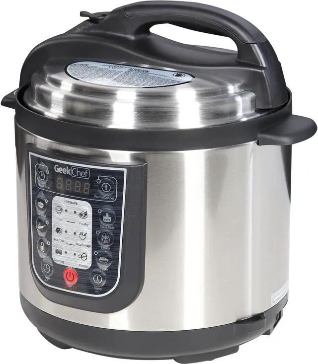Alt view image 2 of 10 - GeekChef 11-in-1 Multi-Functional Pressure Cooker, 6.3 Qt. / 1000W, Stainless Steel Cooking Pot