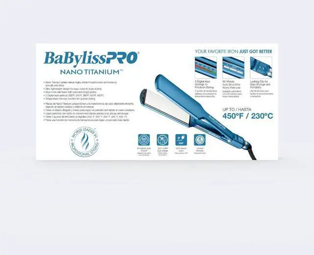 Alt view image 3 of 5 - BaBylissPRO Nano Titanium 2" Digital Ultra-Thin Flat Iron, BNT4174T
