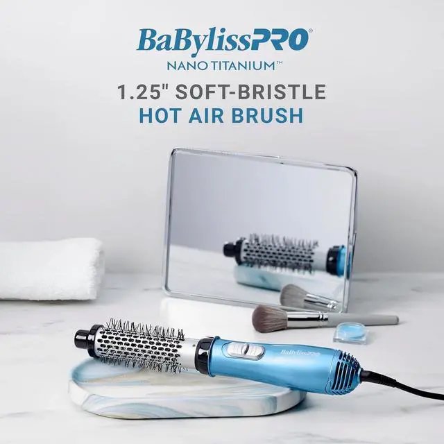 Alt view image 2 of 7 - BaBylissPRO Nano Titanium™ 1.25" Soft-Bristle Hot Air Brush for hair styling, BNT21000