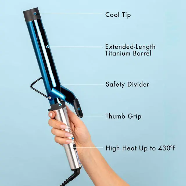 Alt view image 5 of 9 - BaBylissPRO Nano Titanium™ 1½" Extended Barrel Curling Iron, BNTW150XLUC