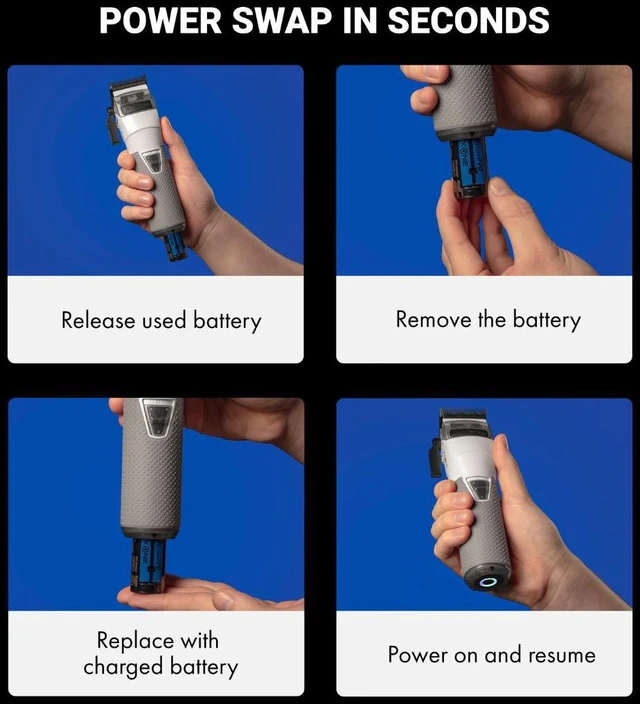 Alt view image 6 of 7 - BaBylissPRO Limited Edition FXONE All-Metal Interchangeable Battery Clipper FrostByte, FX899TW