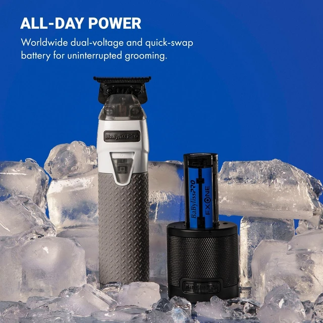 Alt view image 4 of 7 - BaBylissPRO Limited Edition FXONE All-Metal Interchangeable Battery Trimmer FrostByte, FX799TW