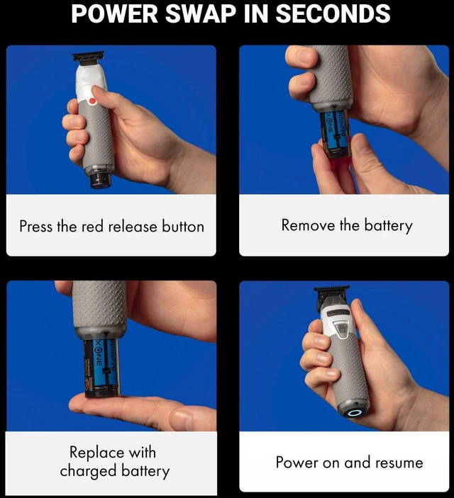 Alt view image 6 of 7 - BaBylissPRO Limited Edition FXONE All-Metal Interchangeable Battery Trimmer FrostByte, FX799TW