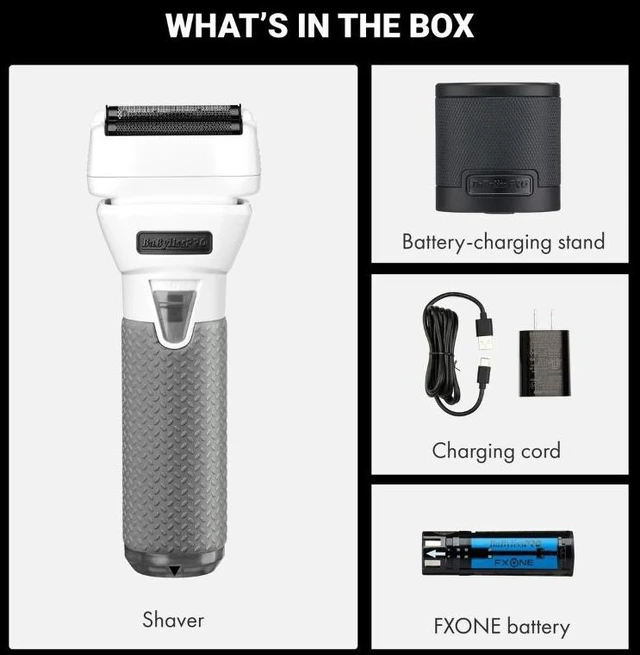 Alt view image 7 of 7 - BaBylissPRO Limited Edition FXONE All-Metal Interchangeable Battery Double-Foil Shaver FrostByte, FX79FSTW
