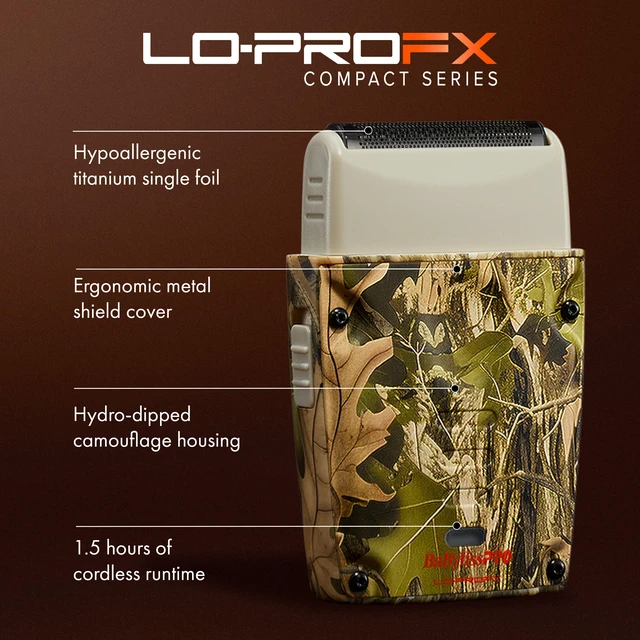 Alt view image 5 of 9 - BaBylissPRO Limited Edition Camo Collection LO-PROFX Compact Single-Foil Shaver, FXLPFS1CAM