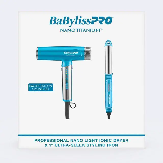 Main image of BaBylissPRO Nano Titanium™ Nano Light Ionic Dryer & 1" Ultra-Sleek Styling Iron Prepack, BNTPP94