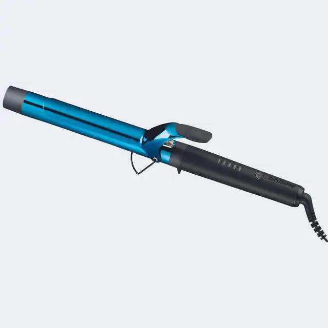 Alt view image 2 of 3 - BaBylissPRO Nano Titanium™ Limited Edition Black & Blue 1 1/4" Extended Barrel Curling Iron, BNTWMB125XLUC