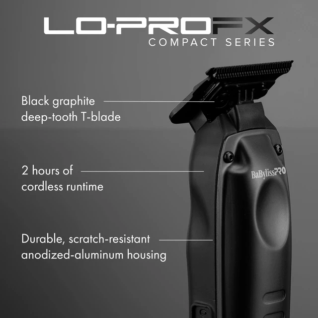 Alt view image 4 of 10 - BaBylissPRO® LO-PROFX Compact Series Trimmer (Black), FX72MB