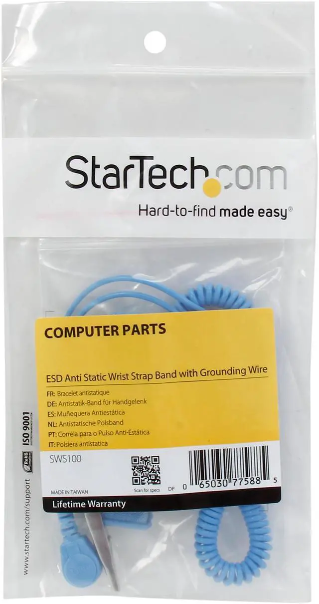 Alt view image 4 of 4 - StarTech.com SWS100 ESD Anti Static Wrist Strap Band with Grounding Wire