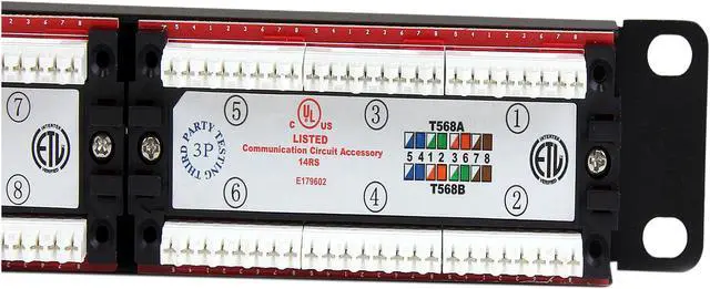 Alt view image 4 of 5 - StarTech.com C6PANEL24 24 Port 1U Rackmount Cat 6 110 Patch Panel