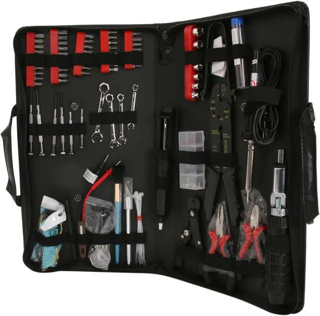 Main image of Rosewill 90-Piece Professional Computer Tool Kit, Reversible Ratchet Driver & Socket Set, 6 Precision Screwdriver, 4 Electronic Wrench, 9 Hex Key, 4 1/2" Side Cutter - RTK-090