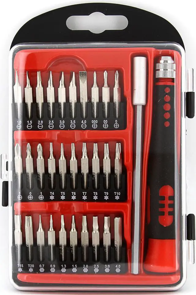 Main image of Rosewill 32-Piece Computer Tool Kit, Precision Screwdriver Bit Set with 4.5" Extension Bar, 4 Phillips Bits, 7 Flat Bits, 9 Torx Bits - RPCT-10001