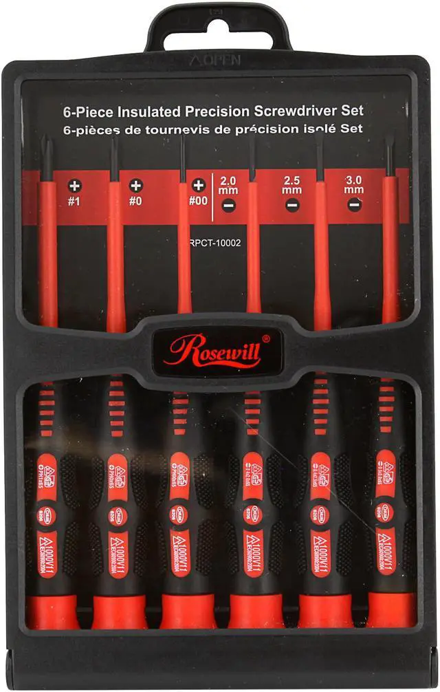 Main image of Rosewill RPCT-10002 6-Piece Insulated Precision Screwdriver Set