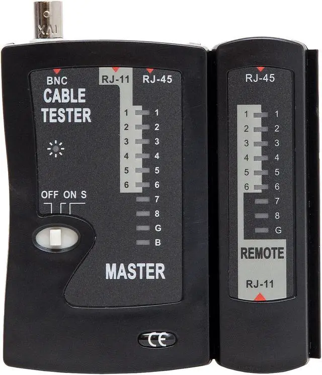 Main image of Syba SY-ACC65050 2-Piece Multi-Network Cable Tester for RJ45, RJ-11, RJ-12, Coaxial, and Modular Cables, RoHS
