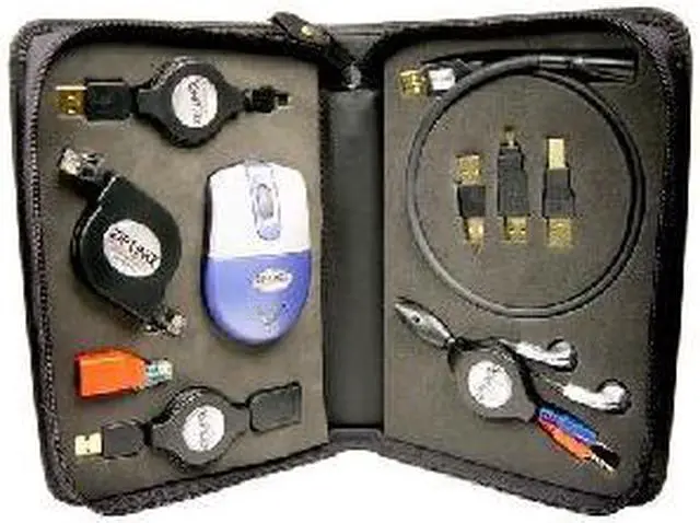 Main image of CABLES UNLIMITED ZIP-ROAD-KIT2 Deluxe USB 2.0 and Gigabit Retractable Road Warrior Kit