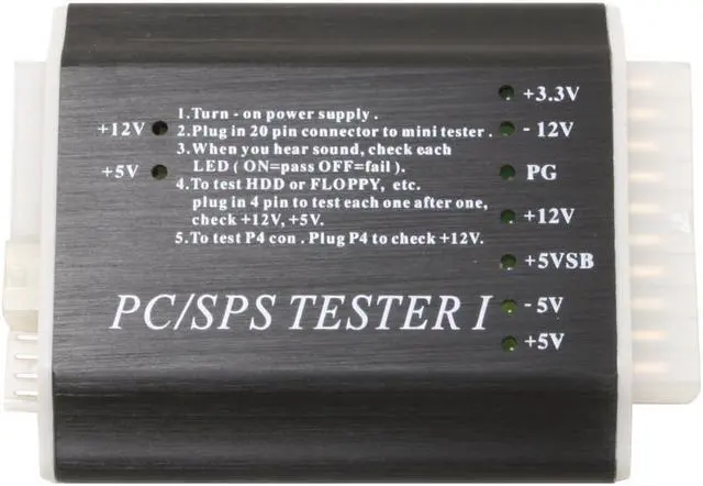 Alt view image 2 of 5 - Rexus PST-1 20pin Power Supply Tester (black)