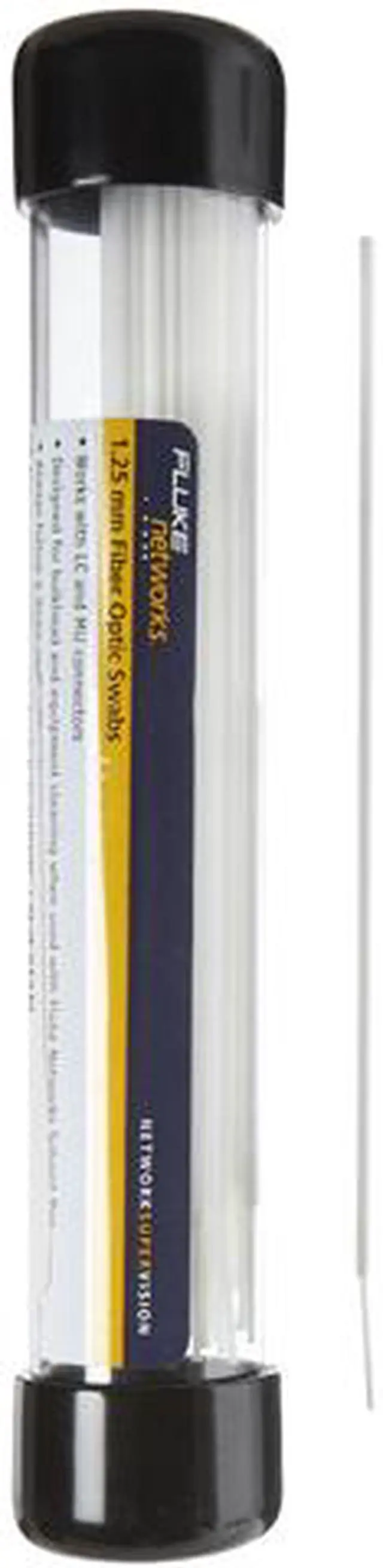 Alt view image 2 of 2 - Fluke Networks NFC-SWABS-1.25MM Fiber Optic LC and MU Port Cleaning Swabs