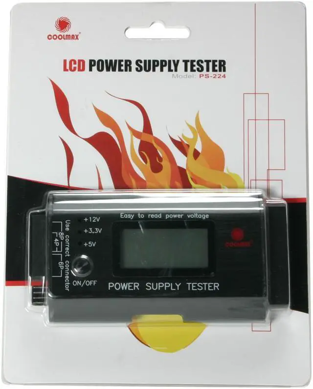 Alt view image 8 of 8 - COOLMAX PS-224 LCD Power Supply Tester (RoHS Compliant)