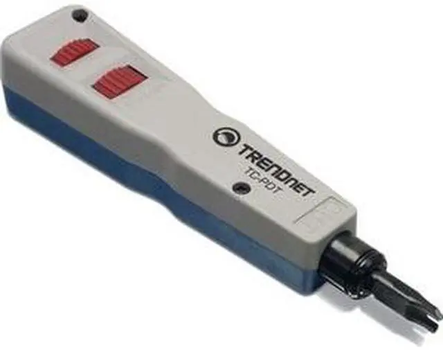 Main image of TRENDnet Punch Down Tool With 110 And Krone Blade, Insert & Cut Terminations In One Operation, Precision Blades Are Interchangeable & Reversible, Network Punch Tool, Grey, TC-PDT