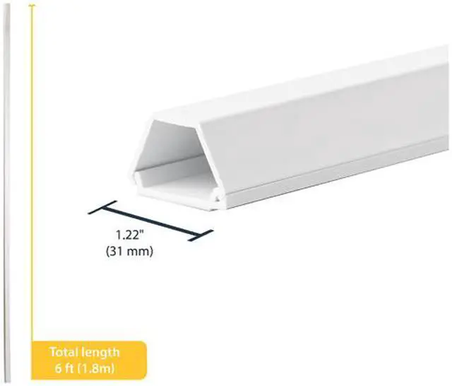 Alt view image 2 of 5 - StarTech.com TC6W2 6 ft 2 Piece Cable Raceway Duct - White