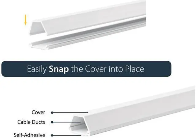 Alt view image 4 of 5 - StarTech.com TC6W2 6 ft 2 Piece Cable Raceway Duct - White