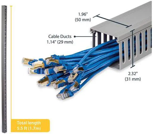 Alt view image 2 of 6 - StarTech.com 2x2-Inch Open Slot Wiring Cable Raceway Duct with Cover (AD2X2)