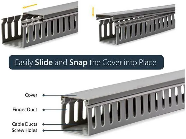 Alt view image 4 of 6 - StarTech.com 2x2-Inch Open Slot Wiring Cable Raceway Duct with Cover (AD2X2)