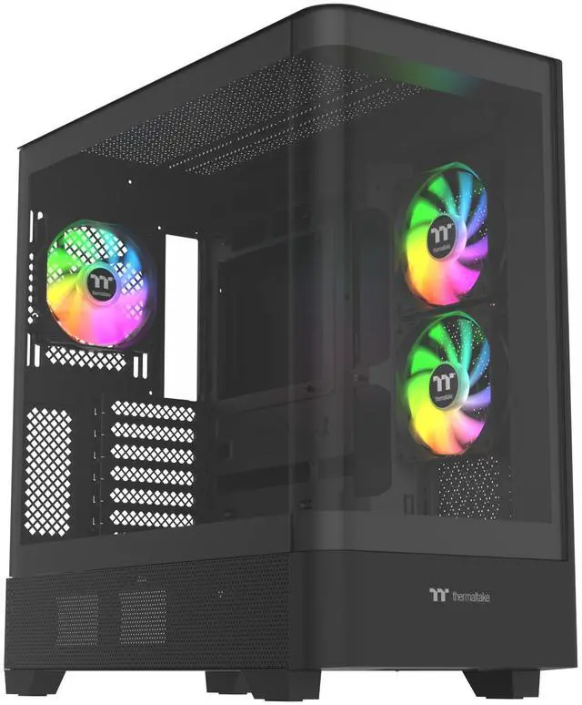 Main image of Thermaltake View 290; Mid Tower; 3x120mm ARGB Lite Fans Included; 360mm Radiator Support; 450mm GPU Clearance; Hidden Connector Support; Rotatable PCIe Slots; 200mm PSU Clearance; Black; CA-11G-00M1WN-00